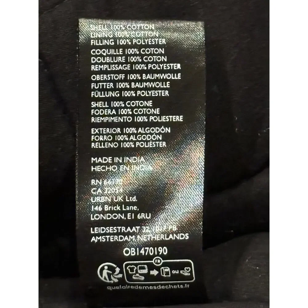 Free People Chloe Gingham Quilted Jacket Black White Oversized Puffer Small S - Picture 6 of 8